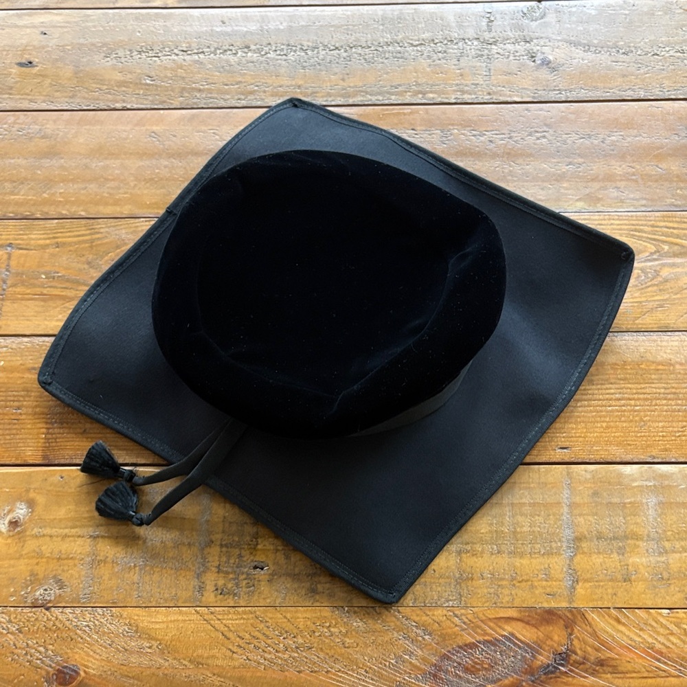 Adolfo ll Square Black Velvet Hat